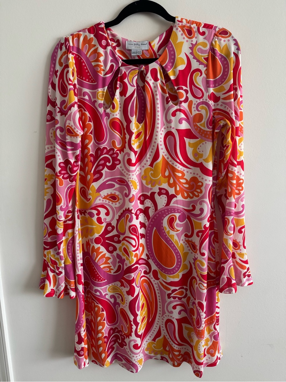 Never Fully Dressed Paisley Keyhole Shift Dress in Pink, Orange & Yellow